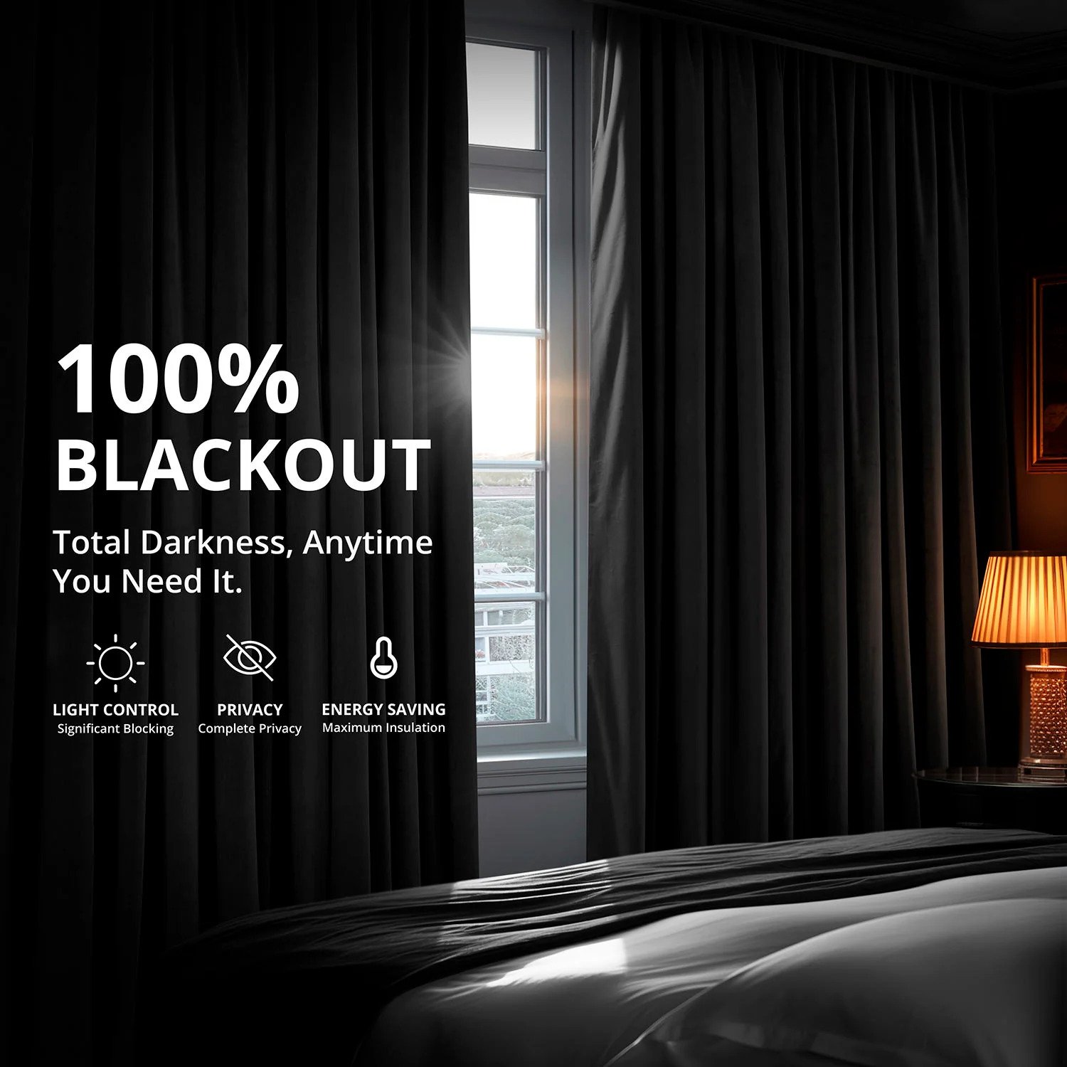 Warm Black Signature Velvet Blackout Curtain